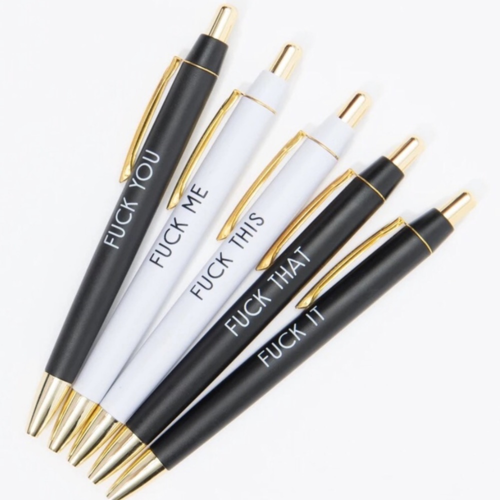 Set of 5 ‘Fuck You’, ‘Fuck Me’, and ‘Fuck It’.